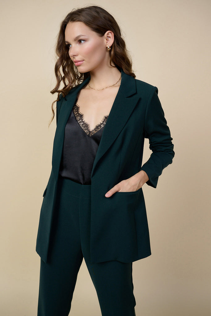 Ruched Sleeve Blazer