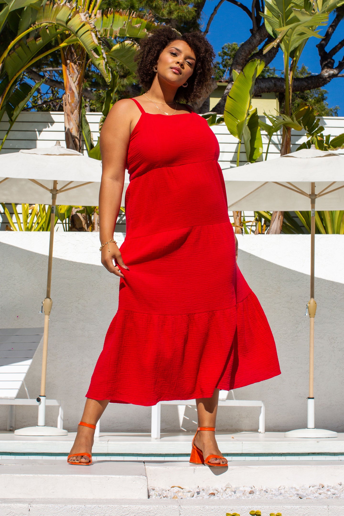 Red maxi dress plus size Outlet