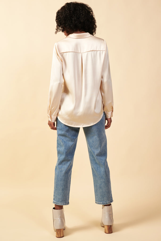 Satin Button Down Top