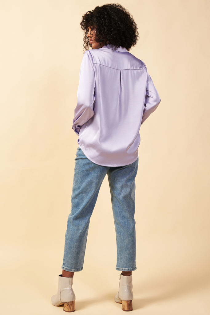 Satin Button Down Top