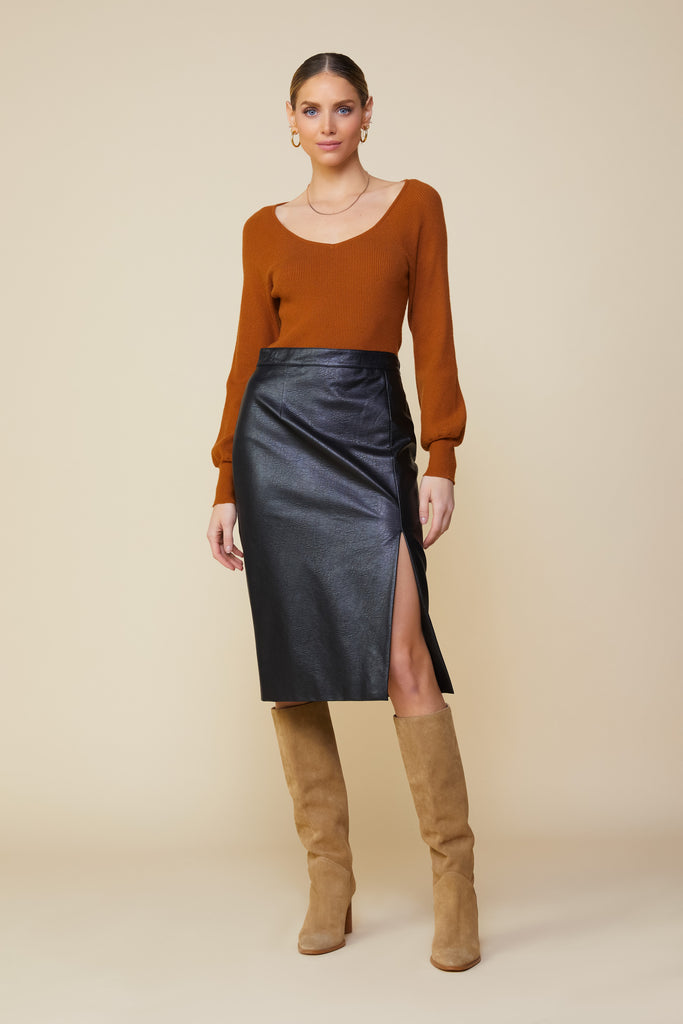 Vegan Leather Pencil Skirt