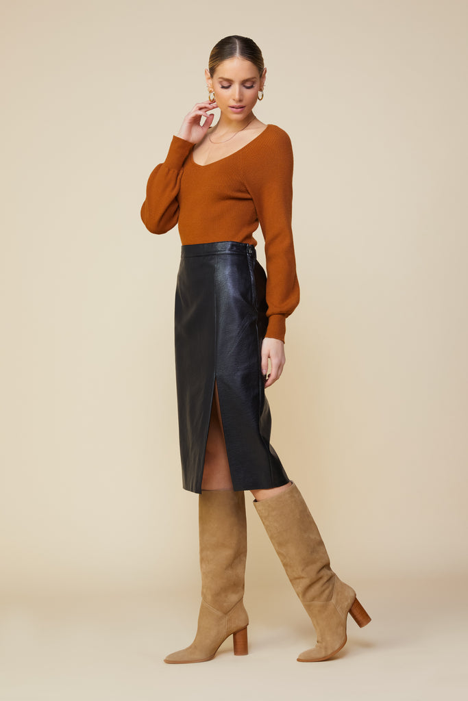 Vegan Leather Pencil Skirt