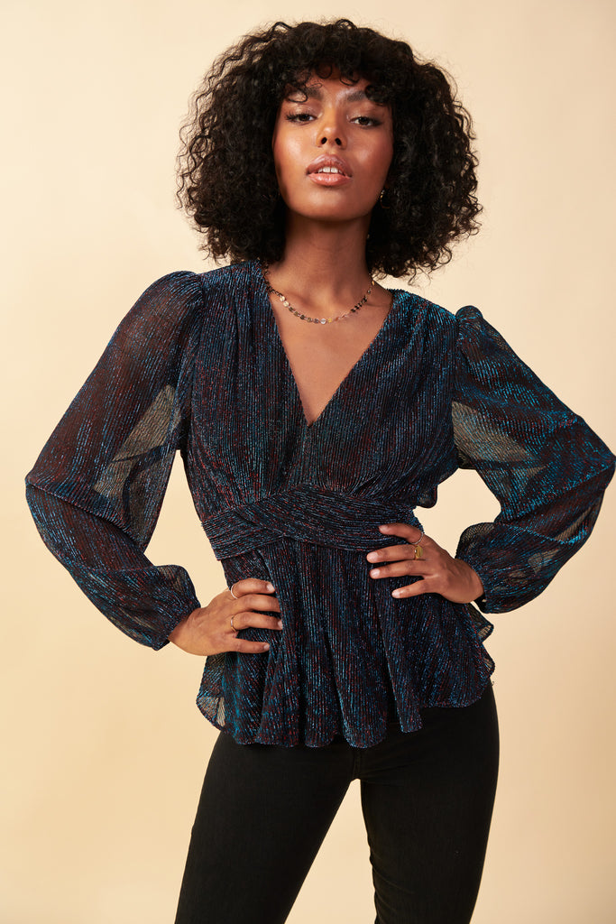Metallic Mesh Blouse
