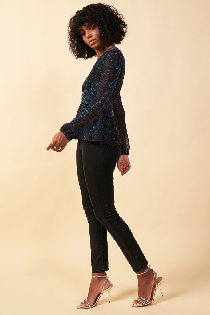 Metallic Mesh Blouse