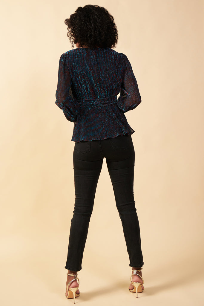 Metallic Mesh Blouse
