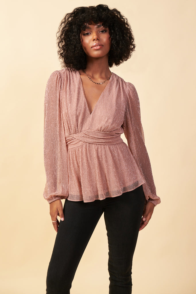 Metallic Mesh Blouse