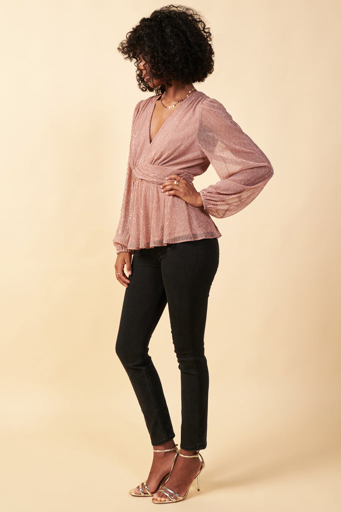 Metallic Mesh Blouse