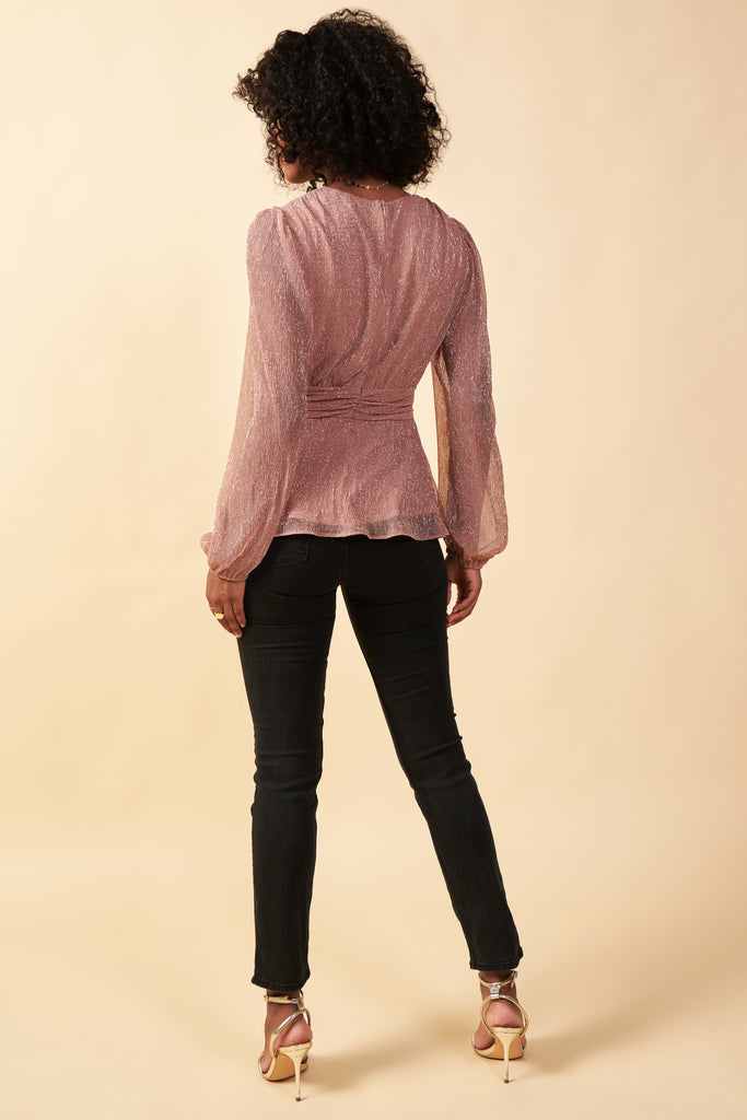 Metallic Mesh Blouse