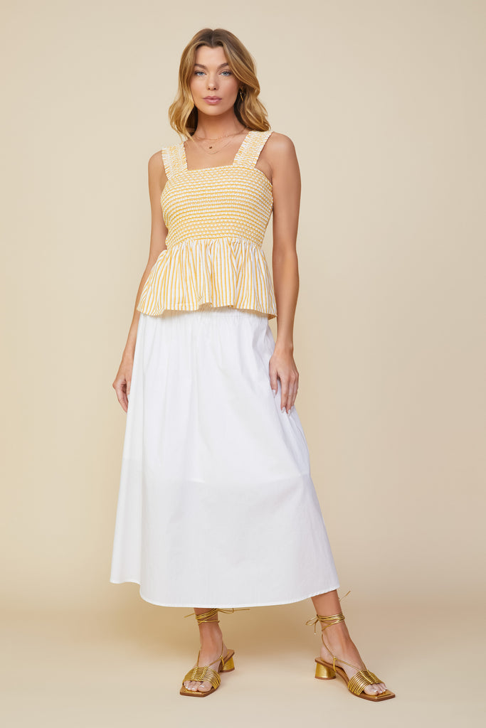 Stripe Smocked Peplum Top