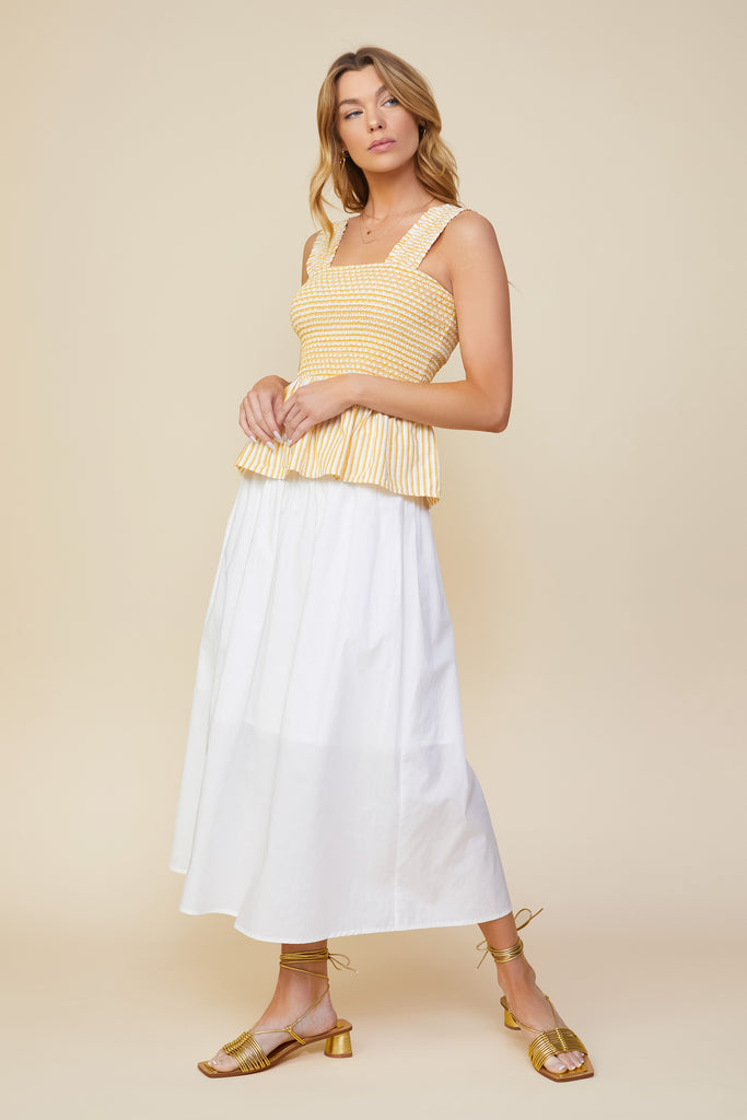 Stripe Smocked Peplum Top