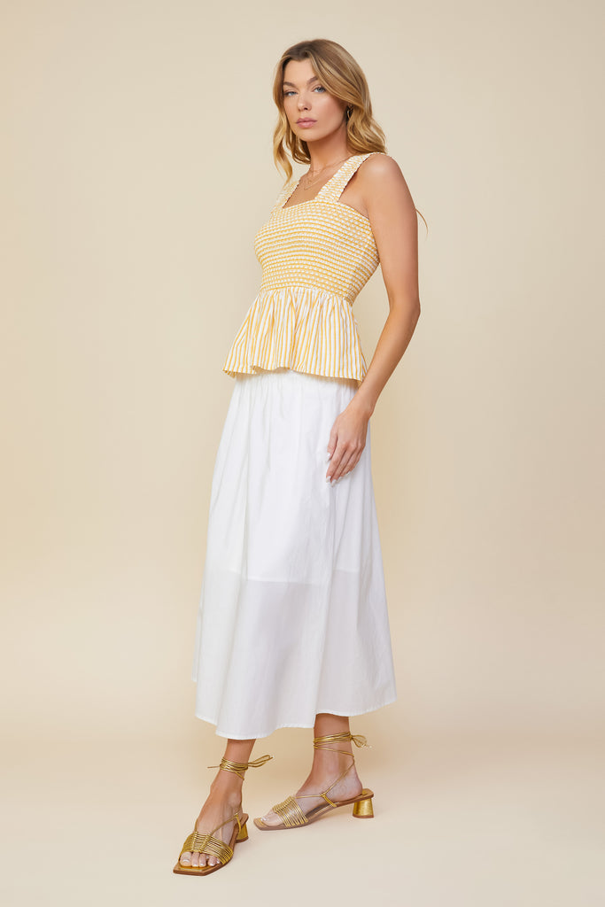 Stripe Smocked Peplum Top