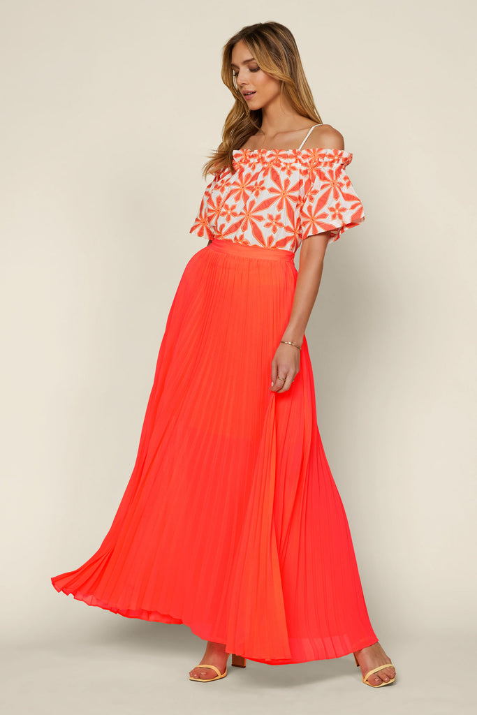Pleated Maxi Skirt