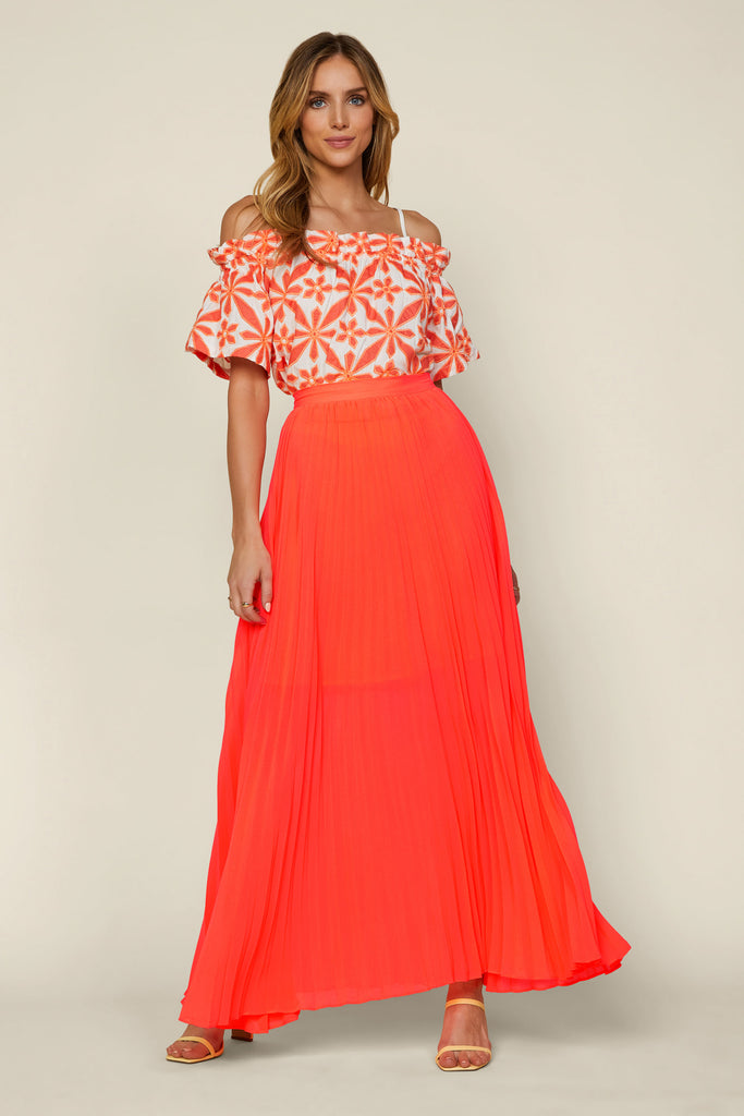 Pleated Maxi Skirt