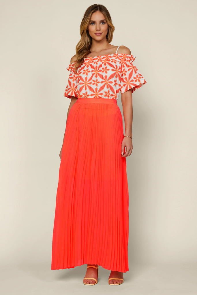 Pleated Maxi Skirt
