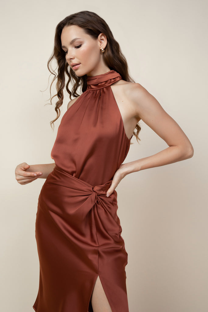 Knotted Midi Skirt