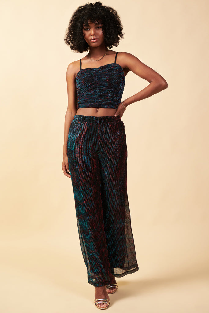 Metallic Mesh Crop Top