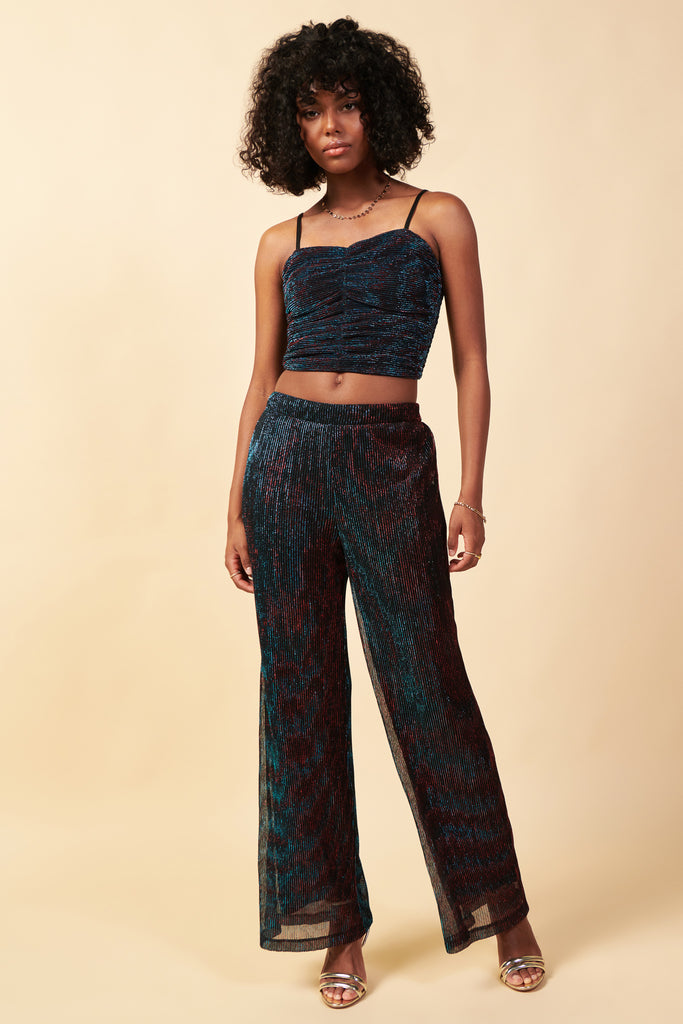 Metallic Mesh Crop Top