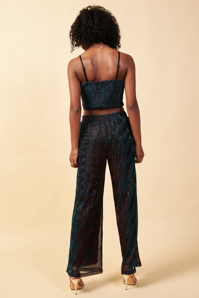 Metallic Mesh Crop Top