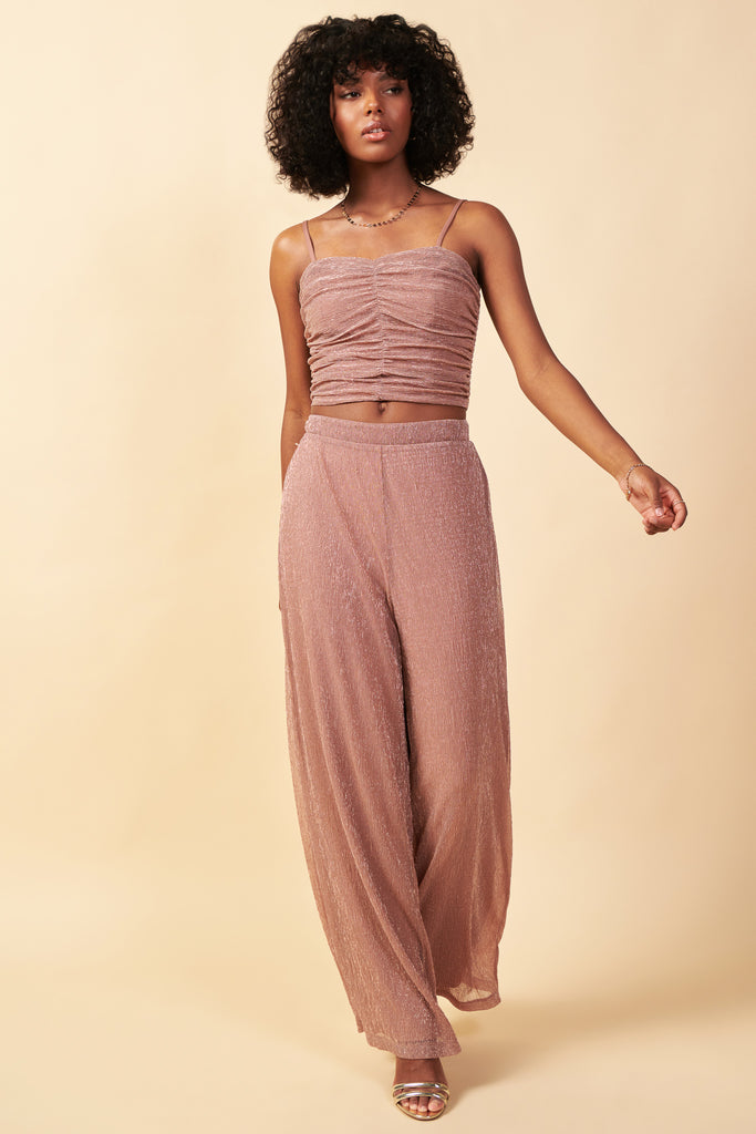 Metallic Mesh Pants