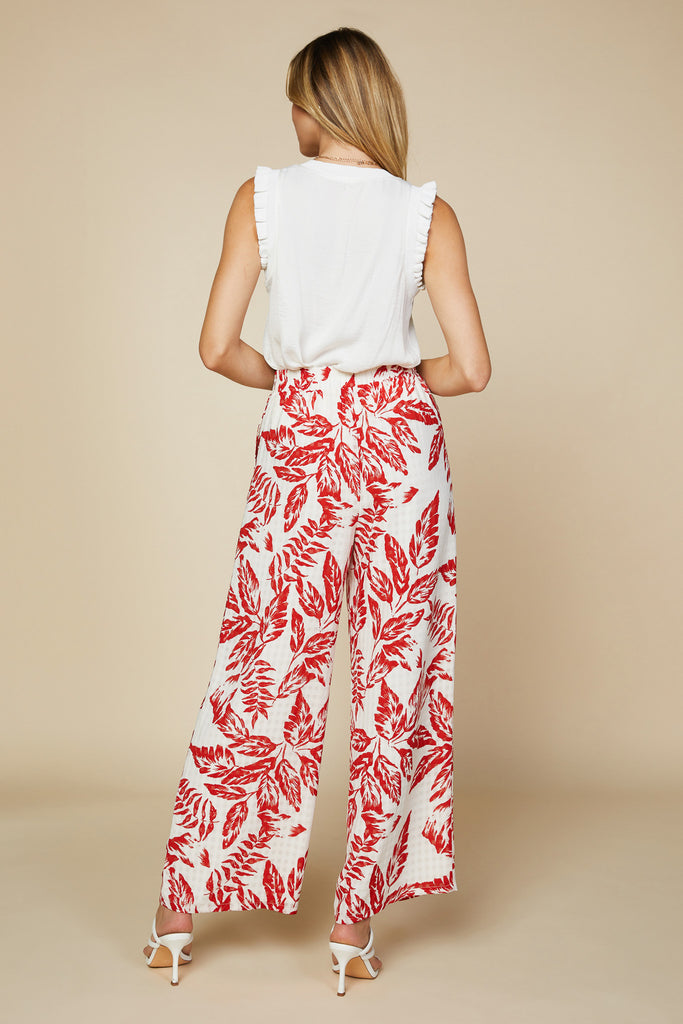 Printed Leaf Relaxed Pant