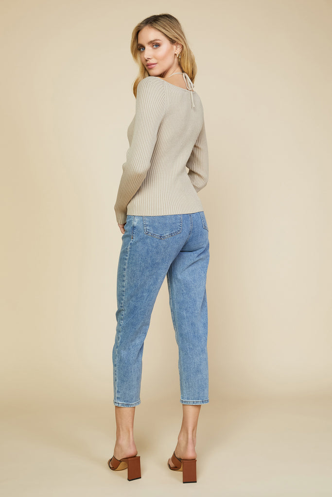 Strappy Halter Ribbed Sweater
