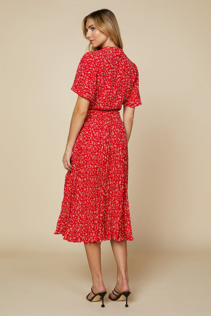 Floral Print Pleated Skirt