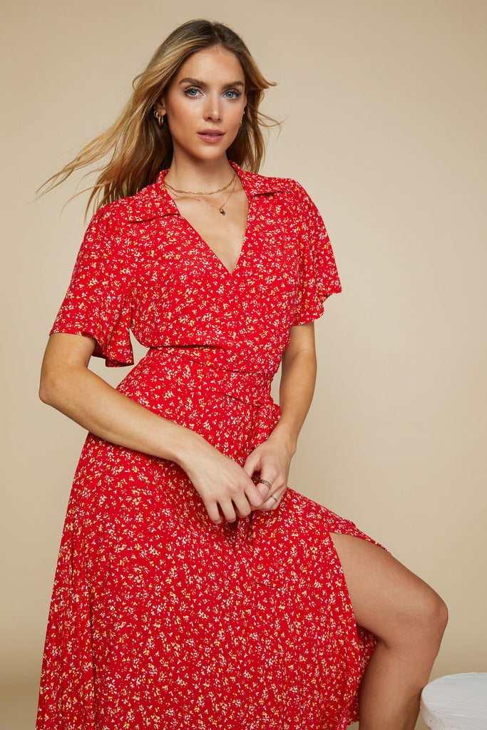 Floral Print Pleated Skirt