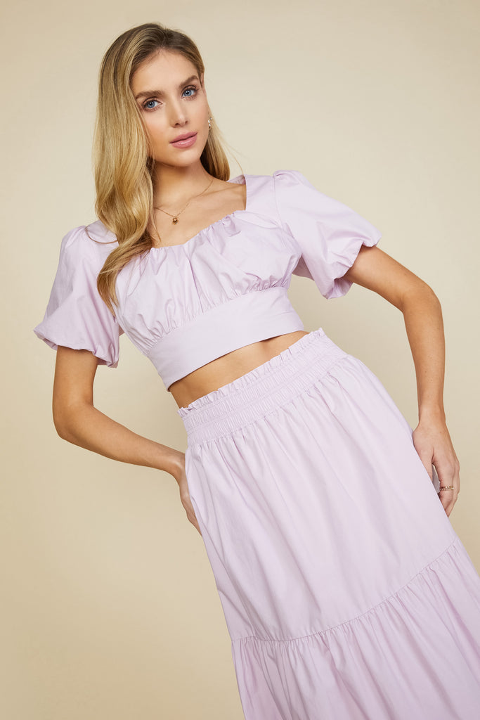 Poplin Tiered Maxi Skirt
