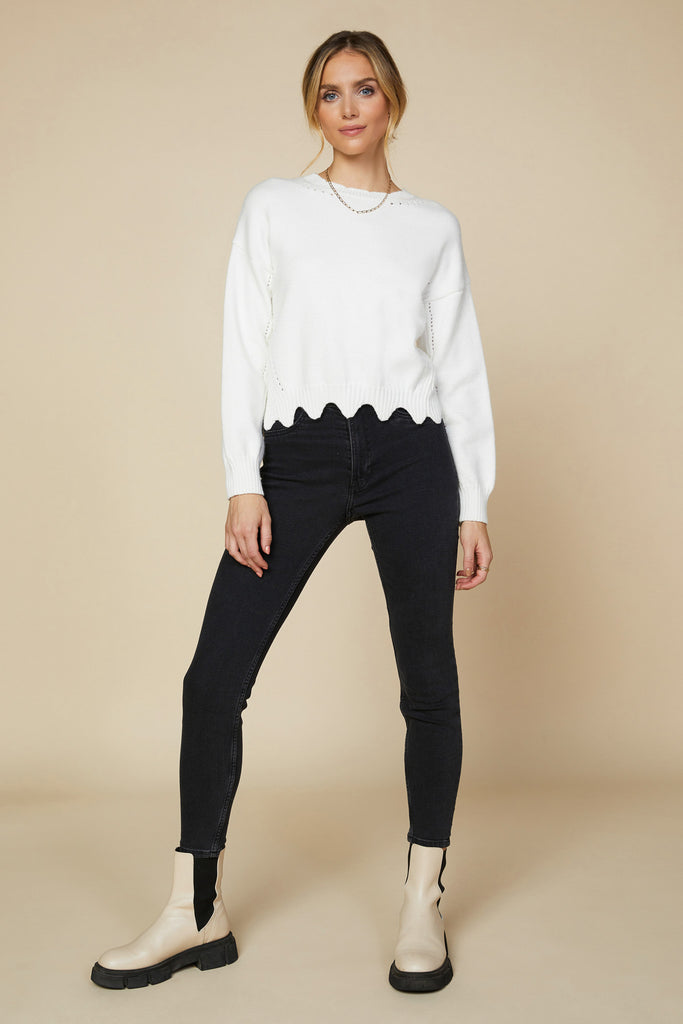 Raya Scallop Trimmed Sweater
