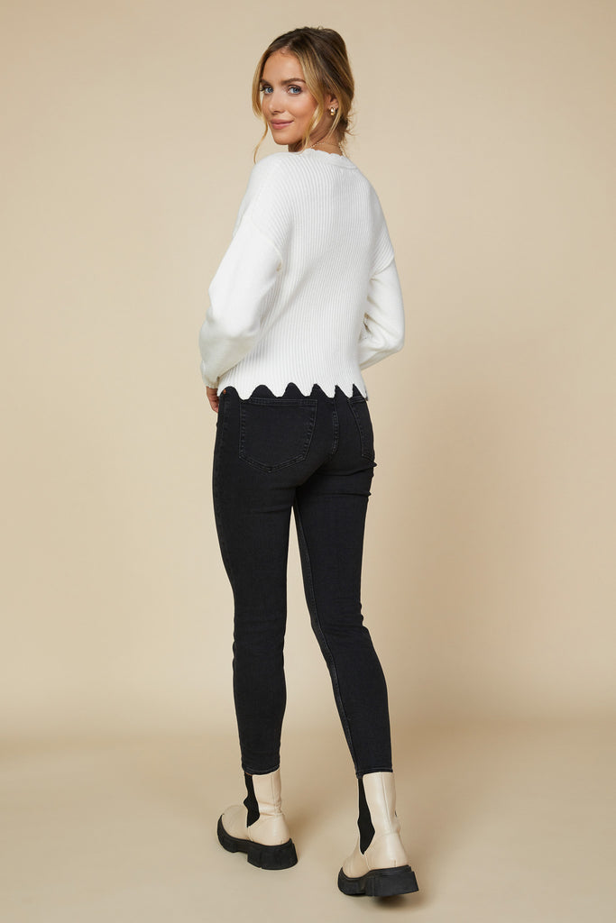 Raya Scallop Trimmed Sweater