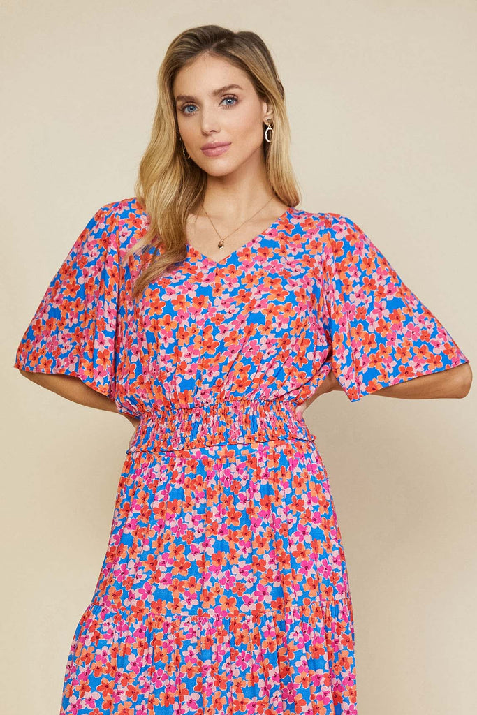 Bohemian Floral Smocked Crop Top