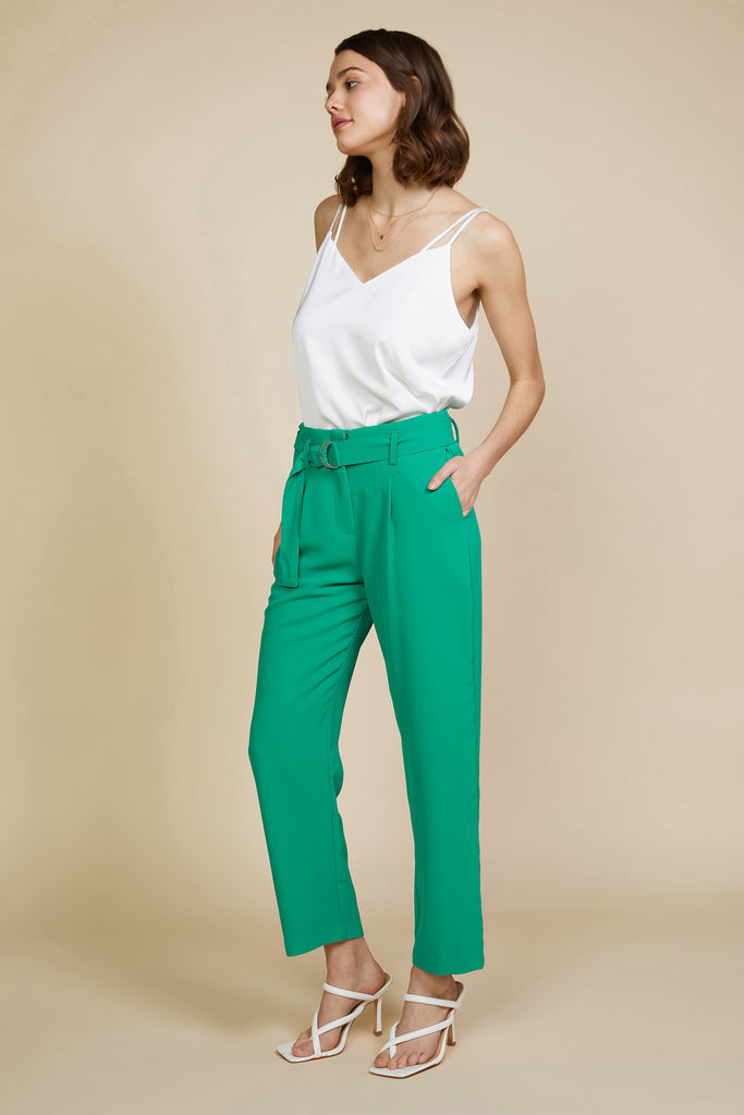 Pleated Straight Leg Pants