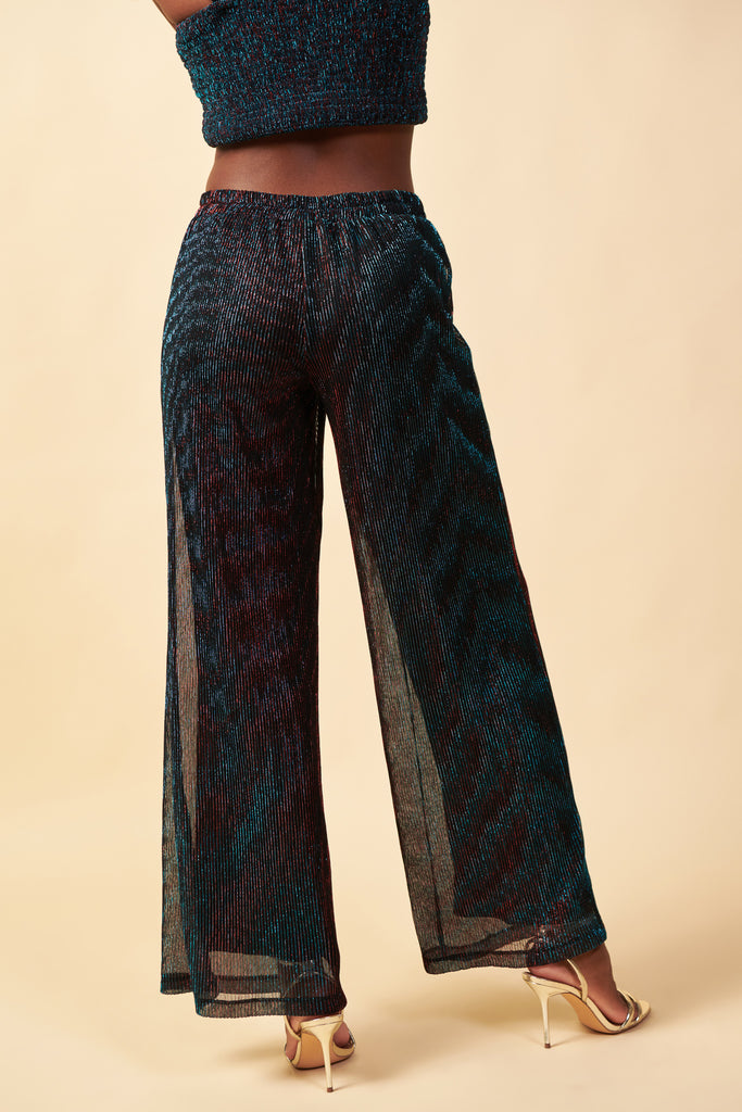Metallic Mesh Pants