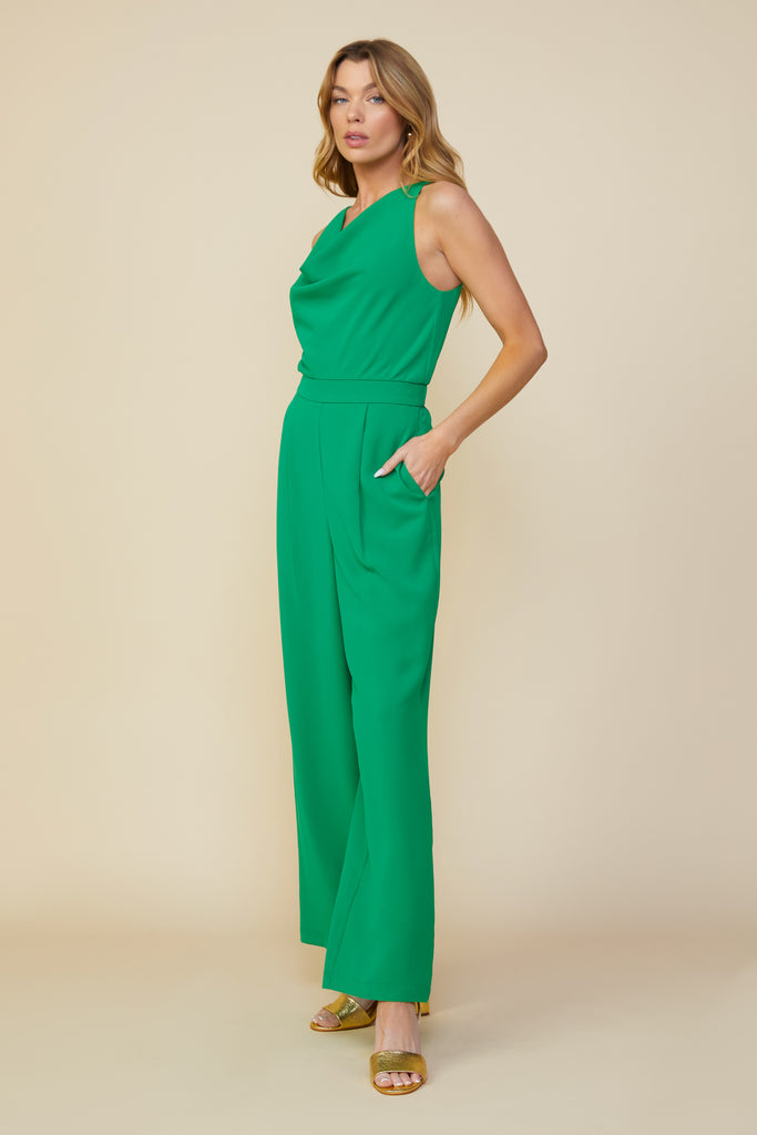 Sleeveless Cowl Neck Jumpsuit