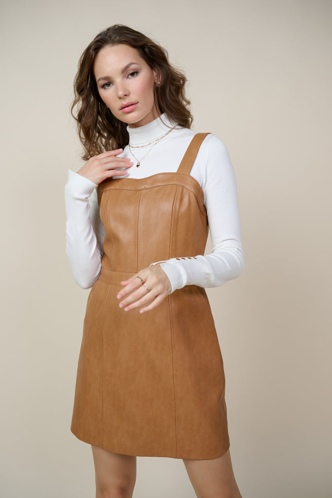 Vegan Leather Mini Dress