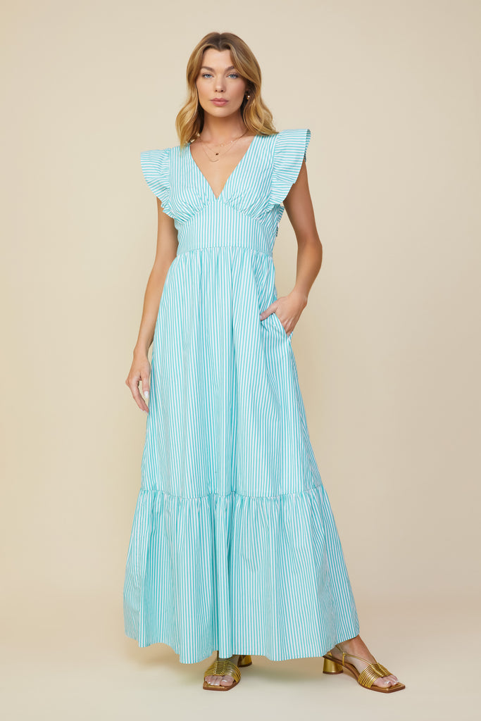 Ryan Striped Back Tie Dress
