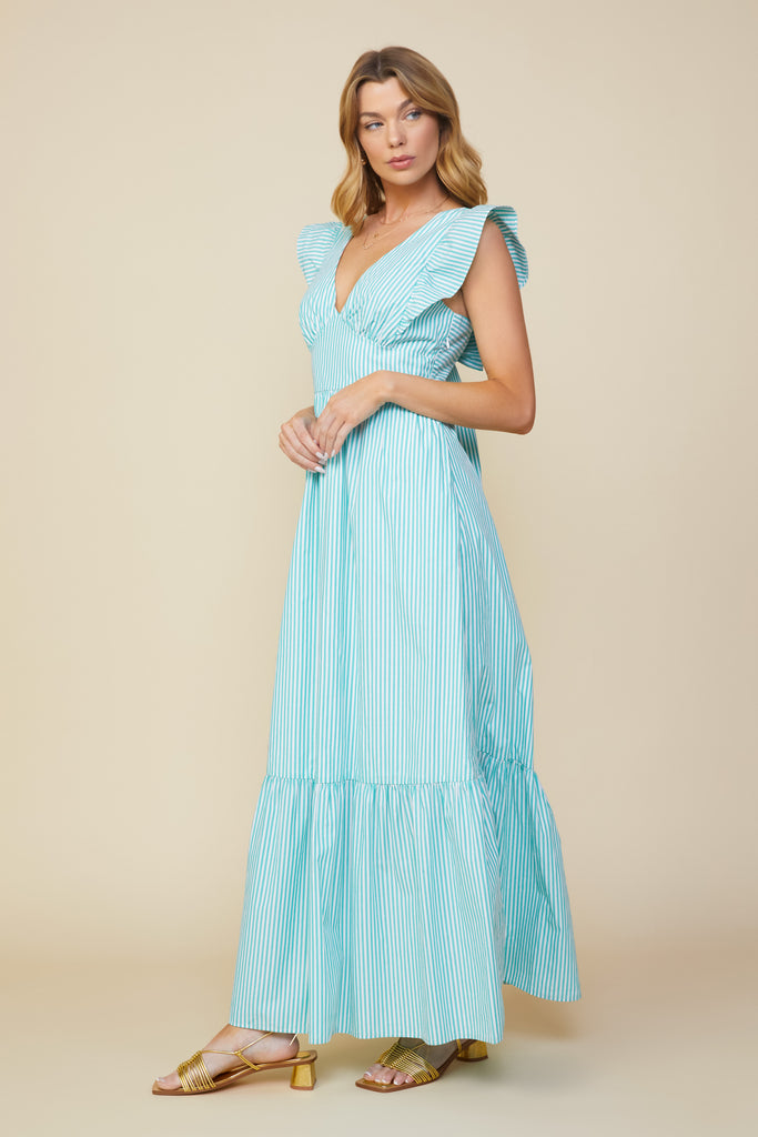 Ryan Striped Back Tie Dress
