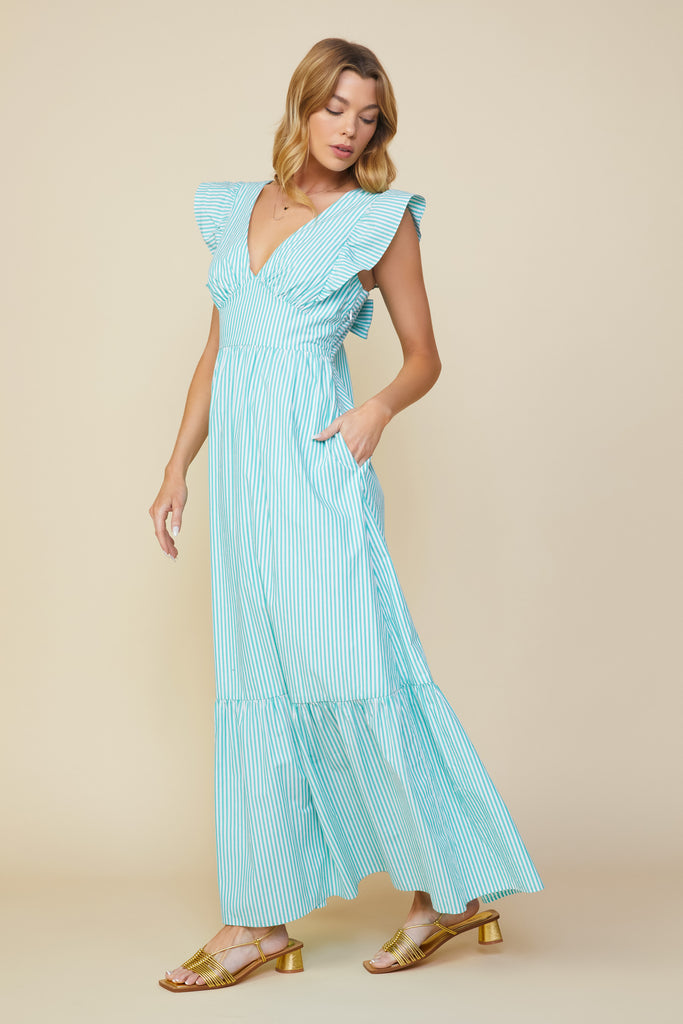 Ryan Striped Back Tie Dress