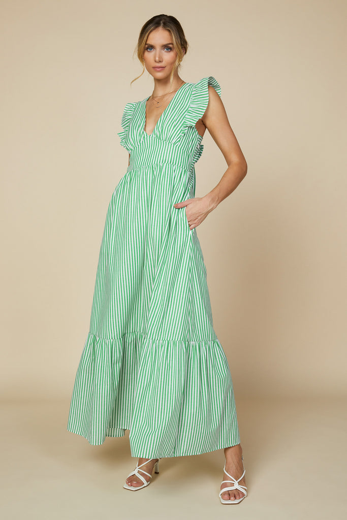 Ryan Striped Back Tie Dress