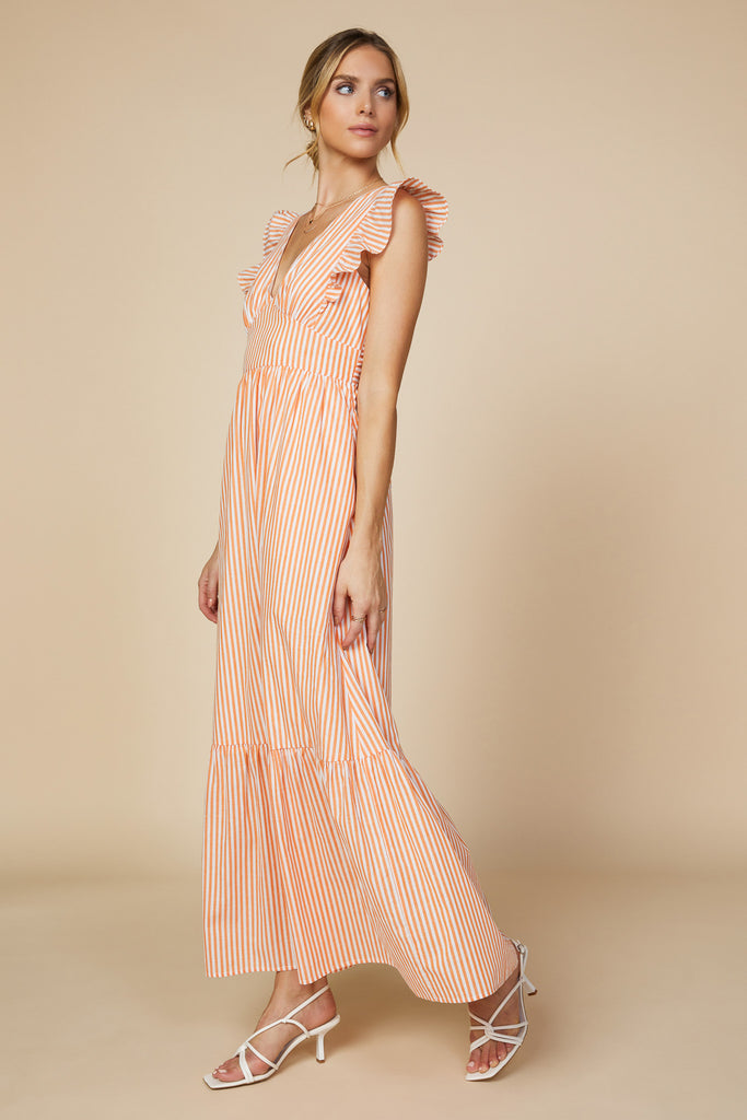 Ryan Striped Back Tie Dress