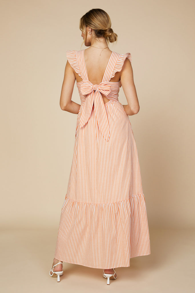 Ryan Striped Back Tie Dress