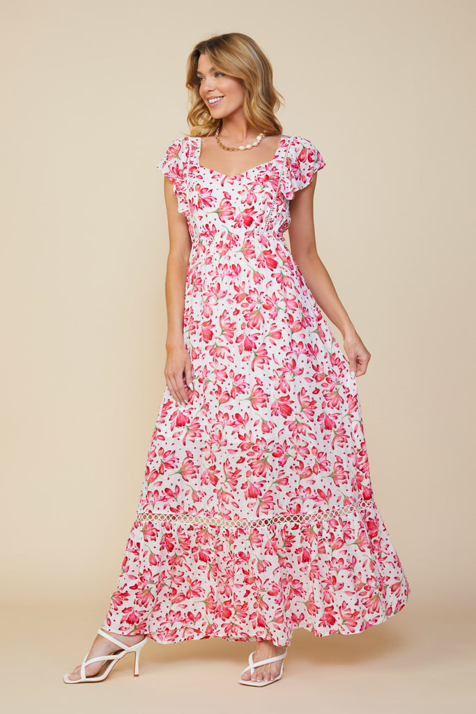 Rosa Floral Swiss Dot Dress