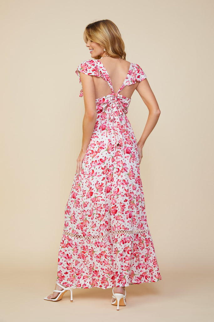 Rosa Floral Swiss Dot Dress