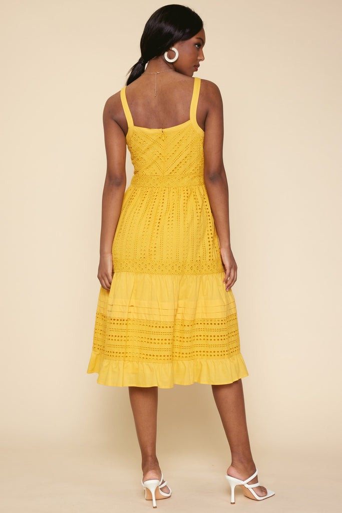 Sleeveless Eyelet Midi Dress