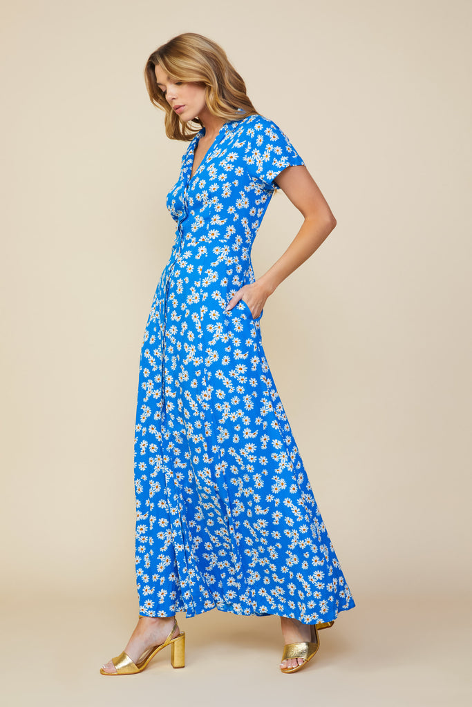Floral Print Maxi Shirt Dress