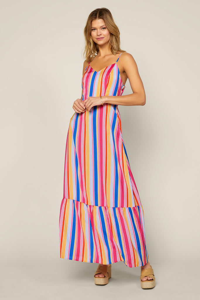 Multi Stripe Maxi Dress