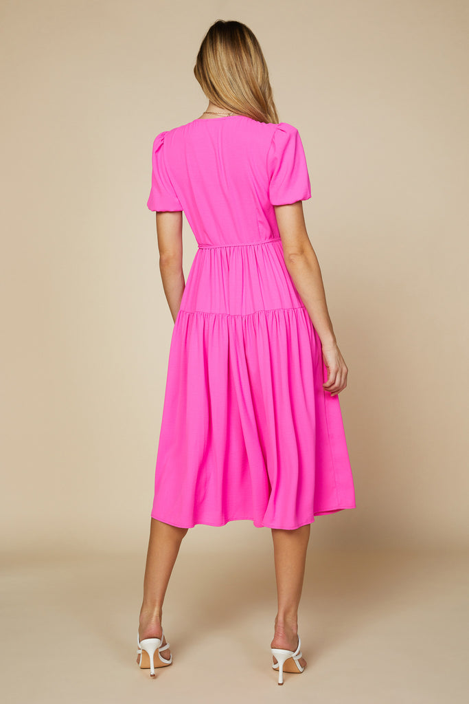 Woven Wrap Midi Dress