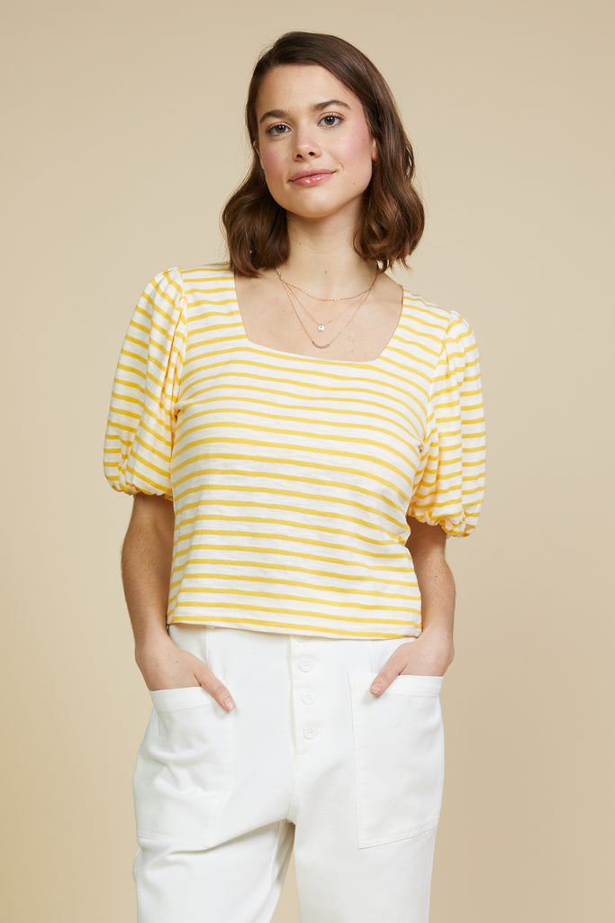 Square Neck Striped Top